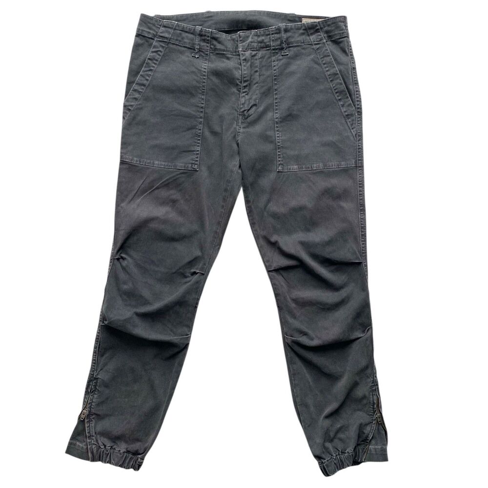 Nili Lotan Womens Cropped French Military Pants Mid-Rise Stretch Gray Size 4